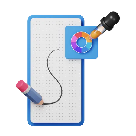 Sketch app Interface  3D Illustration