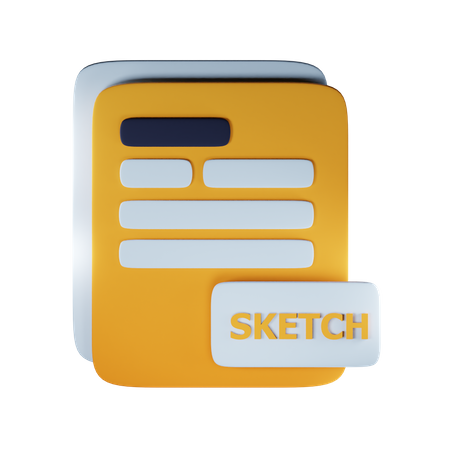 Sketch file extension 3D Icon