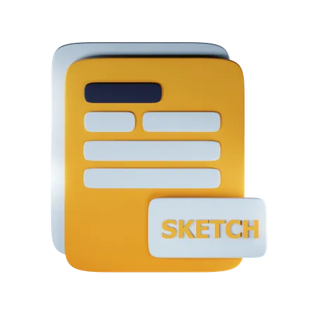 Sketch file extension 3D Icon