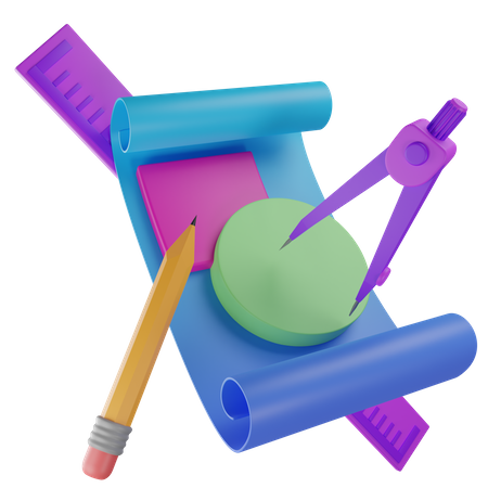 Sketching Tools 3D Icon