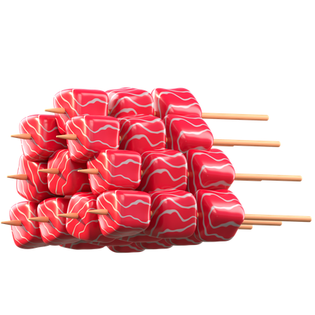 Skewered Meat  3D Icon