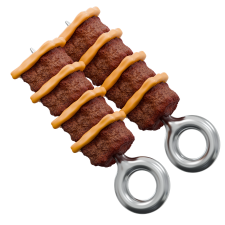 Skewered Meat  3D Icon
