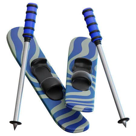 Ski  3D Icon