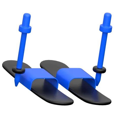 스키  3D Icon