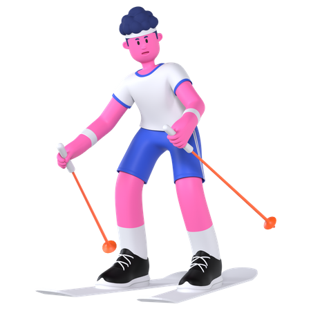 Ski Player  3D Icon