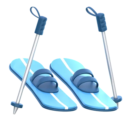 Ski poles  3D Icon