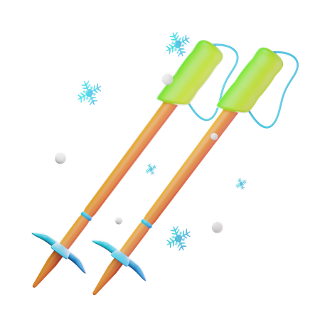 Ski Sticks  3D Icon