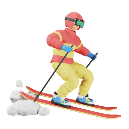 스키 타기  3D Icon