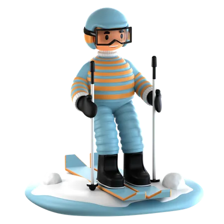 Skiing  3D Icon