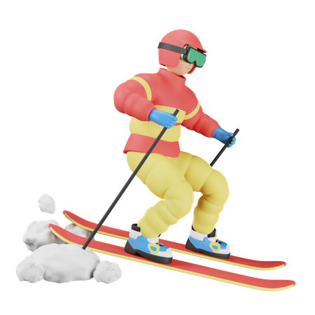 Skiing  3D Icon