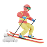 skiing 3d illustration