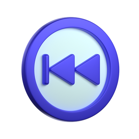 Skip Backward Button  3D Icon