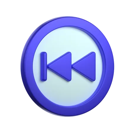 Skip Backward Button  3D Icon