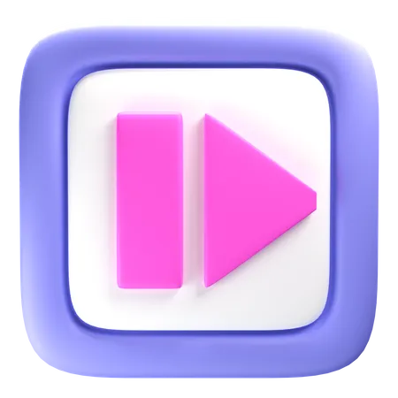 Skip Button  3D Icon