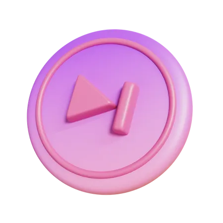 Skip to End Next Music Player Button  3D Illustration