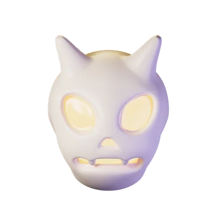 Skull With Glowing Eyes 3D Icon