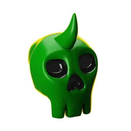 Skull And Creepy Illustration 3D Icon