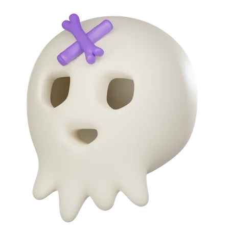 Cartoon Skull With Cross Bones 3 D 3D Icon
