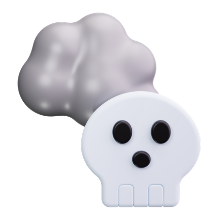 Skull Air Pollution  3D Icon