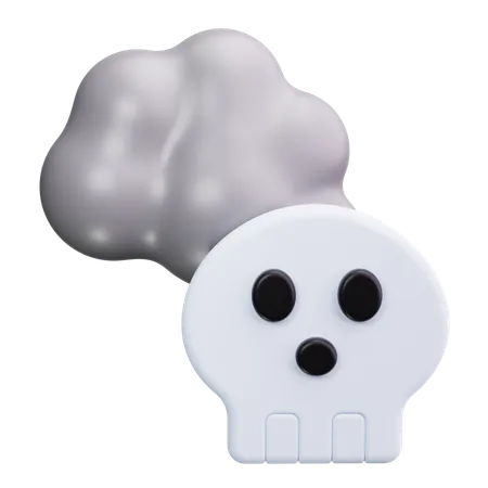 Skull Air Pollution  3D Icon