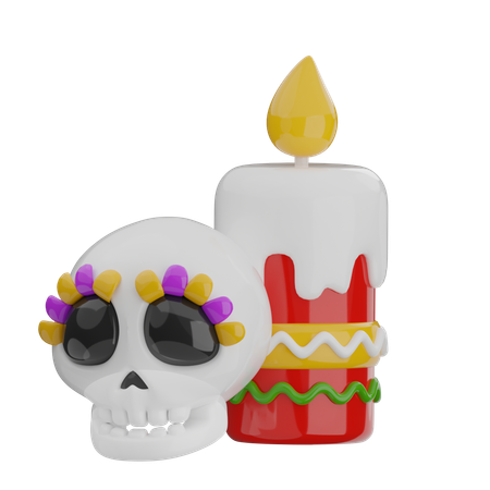 Skull And Candle  3D Icon