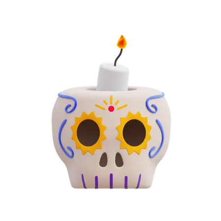 Skull Candle  3D Illustration