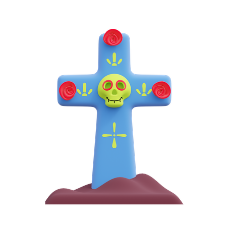 Skull Cross  3D Illustration