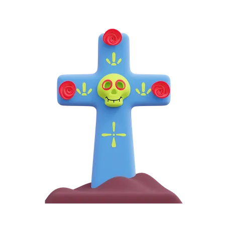 Skull Cross  3D Illustration