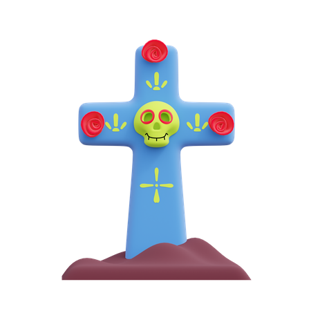 Skull Cross 3D Illustration