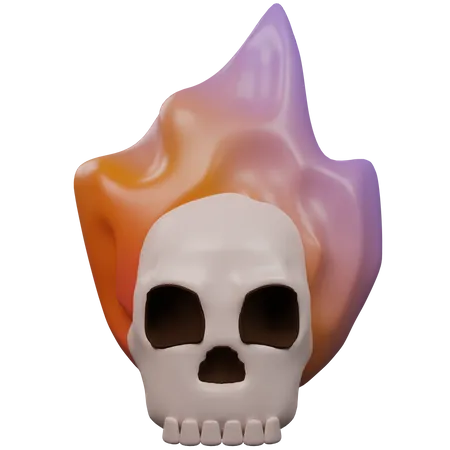 Skull Flame 3D Icon