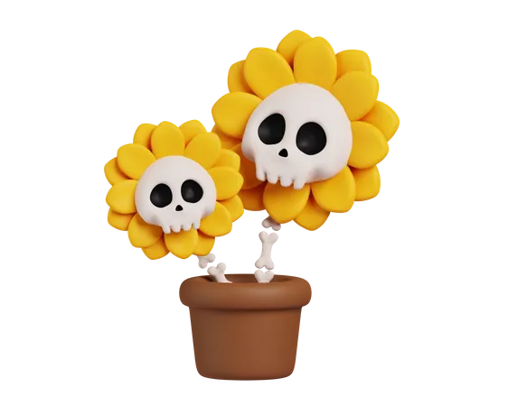 Skull Flower  3D Icon