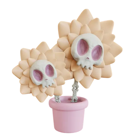 Skull Flower  3D Icon