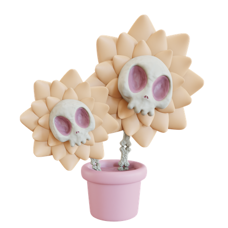 Skull Flower  3D Icon