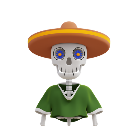 Skull Gambler  3D Icon