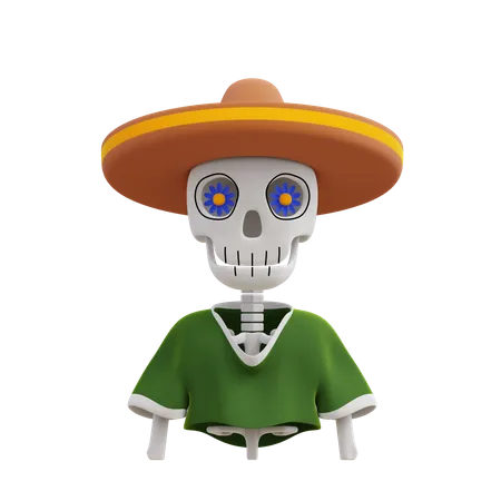 Skull Gambler 3D Illustration
