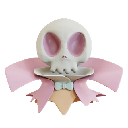 3 D Skull In Vampire Uniform Illustration 3D Icon