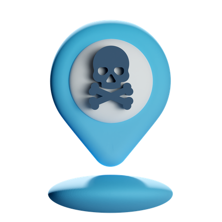 Skull Location Pin  3D Icon