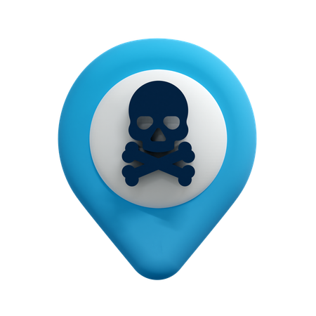 Skull Location Pin  3D Icon