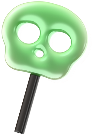 Skull Lollipop Candy  3D Icon