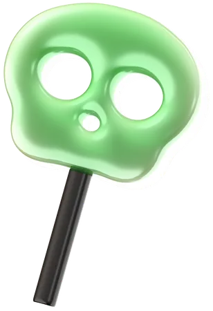 Skull Lollipop Candy  3D Icon
