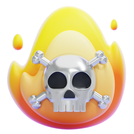 Skull on Fire  3D Icon