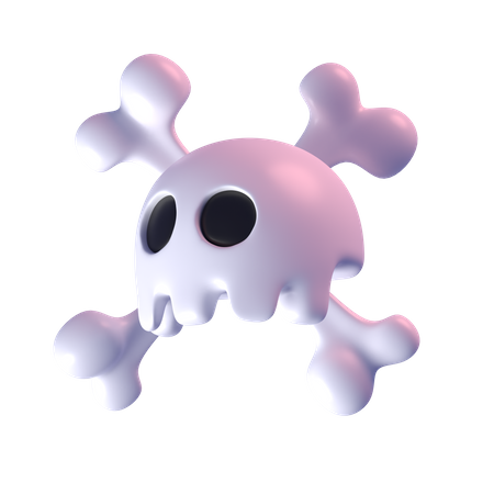 Skull With Bone  3D Icon