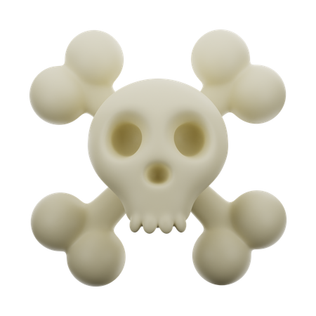 Skull With Bones  3D Icon