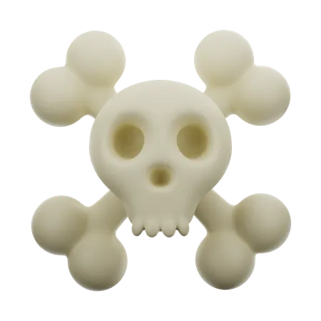 Skull With Bones  3D Icon