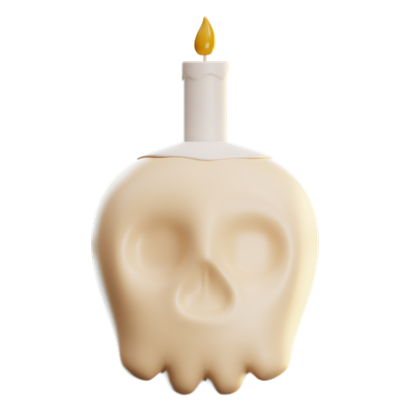 Skull With Candle  3D Icon