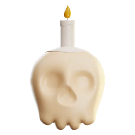 Skull With Candle  3D Icon