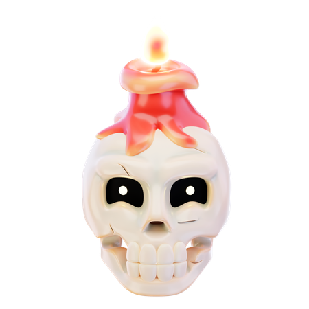 Skull with candle  3D Icon