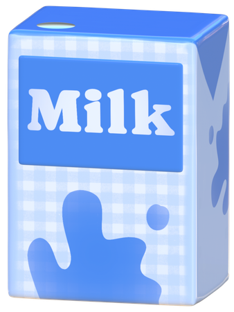 Sky Milk Carton  3D Icon
