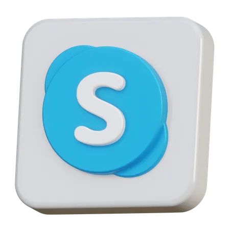 Logotipo 3 D De Skype Icono 3 D 3D Icon