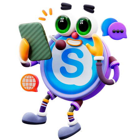 Adesivo skype  3D Illustration